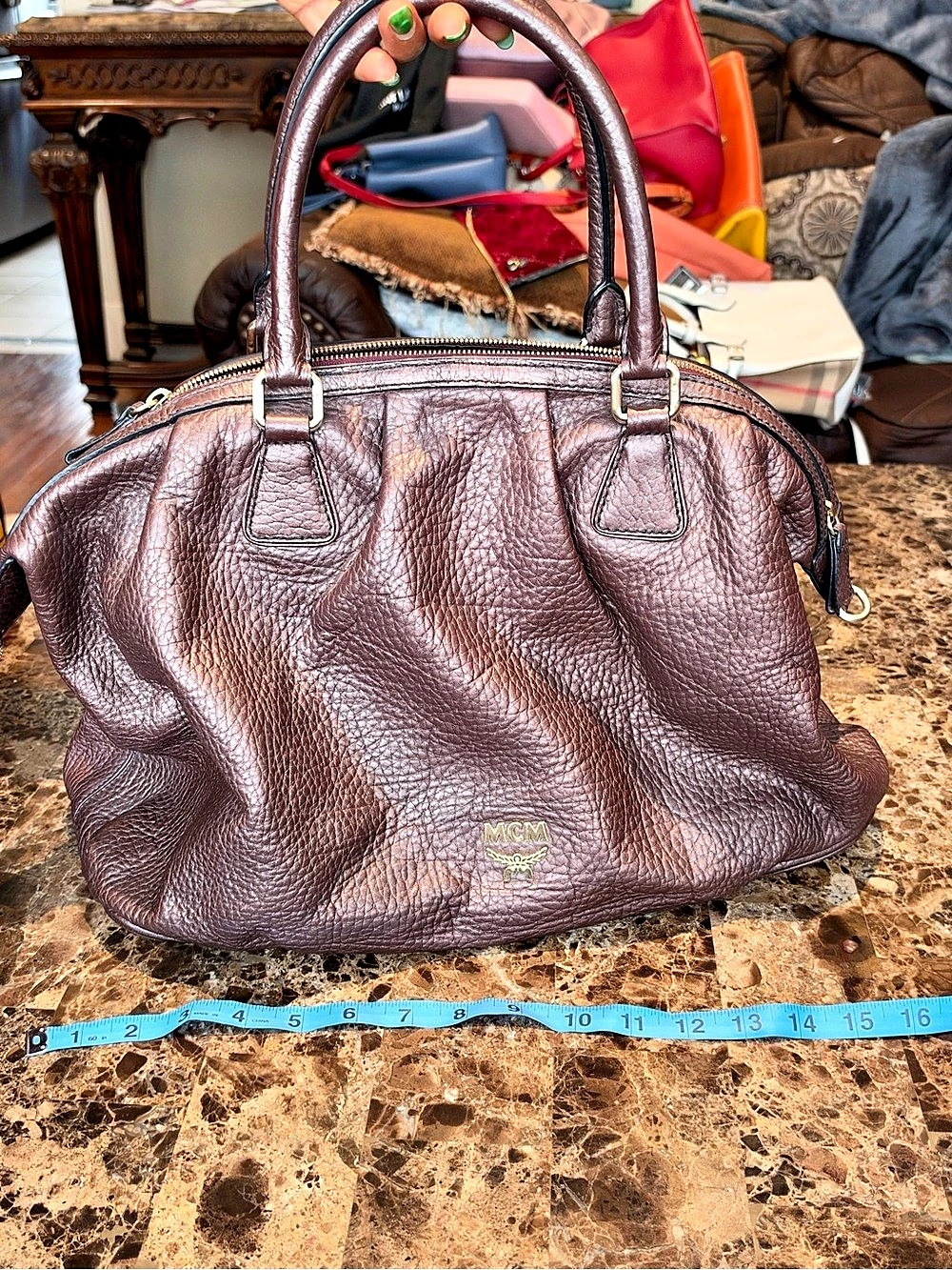 MCM Leather Satchel in Brown